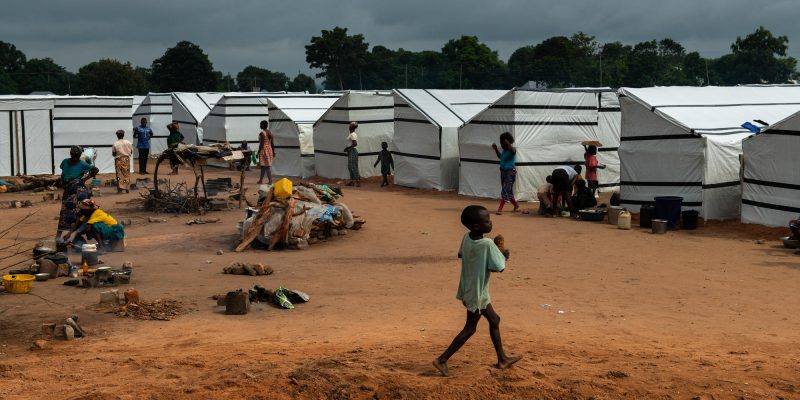 MSF has built shelters for families in Mbawa Camp.